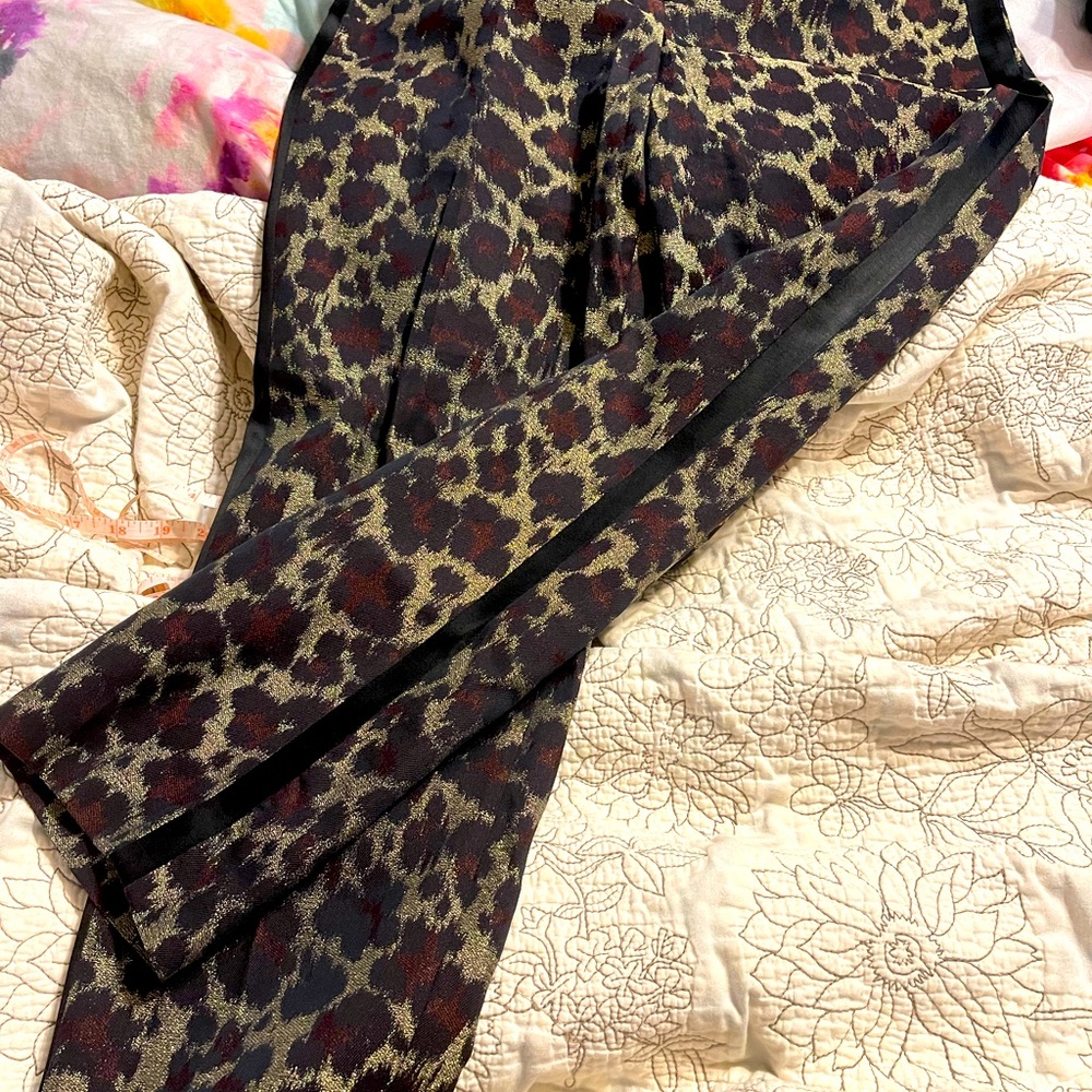 Karen Millen animal print tuxedo pants